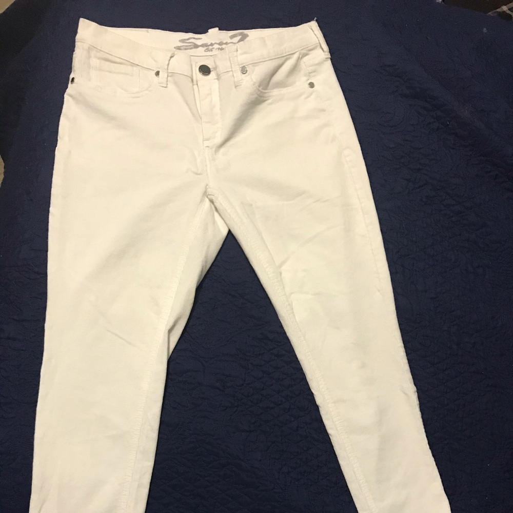 Seven 7 white corduroy skinny jeans